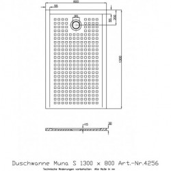 Receveur de douche Hoesch MUNA S avec antidérapant 1300x800x30mm blanc