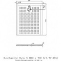 Receveur de douche Hoesch MUNA S avec antidérapant 1100x900x30mm blanc