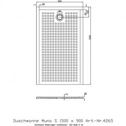 Receveur de douche Hoesch MUNA S avec antidérapant 1500x900x30mm blanc