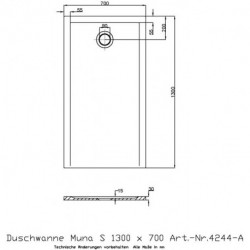 Receveur de douche Hoesch MUNA S 1300x700x30mm blanc