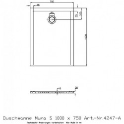 Receveur de douche Hoesch MUNA S 1000x750x30mm blanc