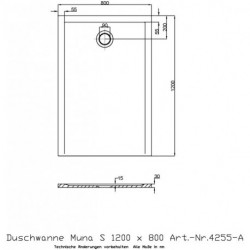 Receveur de douche Hoesch MUNA S 1200x800x30mm blanc