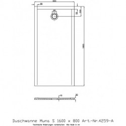 Receveur de douche Hoesch MUNA S 1600x800x30mm blanc