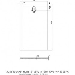 Receveur de douche Hoesch MUNA S 1500x900x30mm blanc