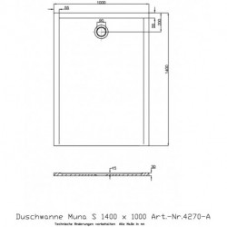 Receveur de douche Hoesch MUNA S 1400x1000x30mm blanc