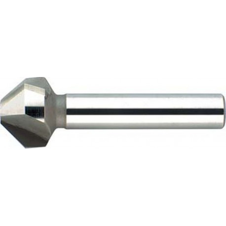 Fraise conique 90°, à chanfreiner et ébavurer, en carbure, Ø nominal : 12,4 mm, Plus petit Ø 2,8 mm, Long. totale 56 mm, queue Ø 8 mm