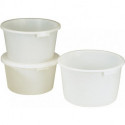 Bac plastique 65l polyéthylène haute densité blanc avec poignées encastrées D.590mm H.330mm CRAEMER