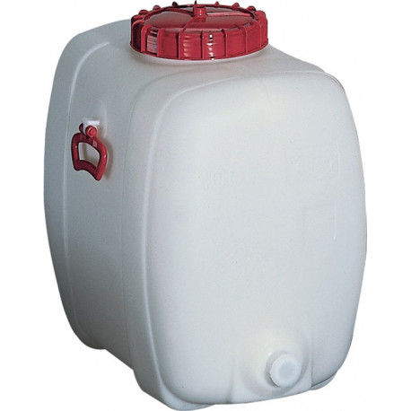 Bidon 60 l polyéthylène blanc 2 poignées de transport D. d'ouverture de rempliss