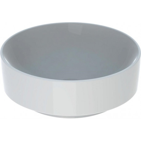 Vasque à poser Geberit VariForm ronde, D:40cm, sans troude robinetterie, sans trop-plein, Blanc