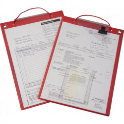 Sac dapplication avec fermeture velcro et 2 compartiments Format A4 rouge UE - 10 pièces (Par 10)