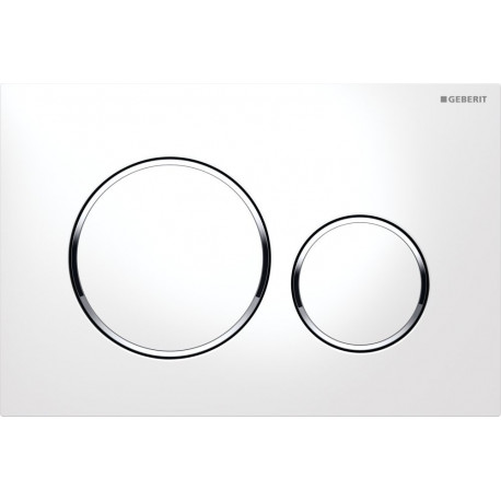 Plaque de déclenchement Geberit Sigma20 double touche: blanc, chromé brillant