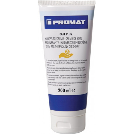Crème de soin pour les mains Care Plus 200 ml légèrement parfumé parmufée Tube PROMAT