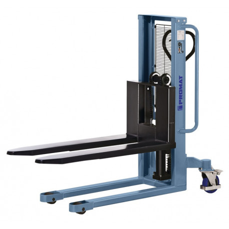 Gerbeur à grande levée cap. charge 1000 kg L. fourche 1150 mm manuel-hydraulique mât simple hauteur de course 940 mm PROMAT