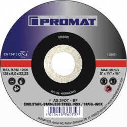 Disque à ébarber D115xS6mm contrecoudé universel perçage 22,23 mm PROMAT (Par 10)