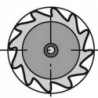 Fraise pour rainures en T - une taille, Ø x Larg. : d1h 11 x b e8 : 25,5 x 8,0 mm, Long. totale l1 63 mm, pour clavette-disque 8,0 x 10 mm