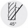 Microfraise extra courte, 3 dents, 45°, en carbure monobloc, Fire, Ø d1 - h10 : 1,00* mm, Long. totale l1 38 mm, Long. coupe l2 2 mm