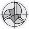 Fraise cylindrique longue, 3 dents, 45°, en carbure monobloc, sans revêtement, Ø d1 - h10 : 8,0 mm, Long. totale l1 63 mm, Long. coupe l2 16 mm