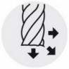 Fraise d'ébauche longue, en carbure monobloc, Ø d1 - js14 : 12,0 mm, Long. totale l1 83 mm, Long. coupe l2 26 mm, Ø queue d2 - h6 : 12 mm, Dents : 4