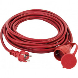 Rallonge de contact de protection en caoutchouc 25 m rouge (Par 4)