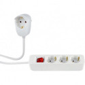 Multiprise 3+1 voies avec interrupteur blanc 2m power split