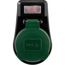 Adaptateur IP44 avec interrupteur noir/vert (Par 6)