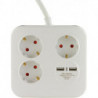 Multiprise 3 voies 2xUSB blanc-noirPowerquad (Par 6)