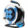 Enrouleur de câble 25m acier IP44 4 brins inox H05VV-F 3G1,5