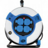 Enrouleur de câble 50m acier IP44 4-sorties st-rt H05VV-F 3G1,5 