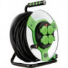 Enrouleur de câble 25m acier IP44 4-sorties st-gn H05RR-F 3G1,5 