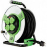 Enrouleur de câble 25m acier IP44 4-sorties st-gn H05RR-F 3G1,5 
