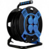 Enrouleur de câble 40m plastique 4-sorties IP 44 H05VV-F 3G1,5 sw/bl 