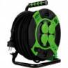 Enrouleur de câble 40m 4-sorties IP 44 plastique H05RR-F3G noir vert 