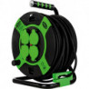 Enrouleur de câble 40m 4-sorties IP 44 plastique H05RR-F3G noir vert 