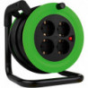 Mini-Enrouleur de câble 15m H05VV-F3G1,5 noir/vert (Par 2)