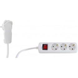 Multiprise 3 prises avec interrupteur 5m blanc Smart (Par 4)