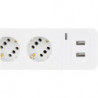 Multiprise COMBINI 6 voies blanc avec USB et ÜSS