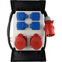 Distributeur de prises CEE 4+2 voies IP 44 noir H07RN-F 5G2,5