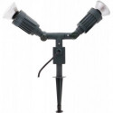 Piquet de terre avec spot de jardin double IP44 14m 2xE27 vert 