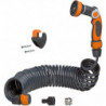 Kit complet tuyau spiralé 10 m avec fixation murale