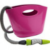 Tuyau d'arrosage 5-15m Aquapop fuchsia avec sac de rangement