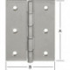 Charnières 50X39 mm acier inoxydable(V2A)
