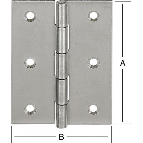 Charnières 80X58 mm acier inoxydable(V2A)