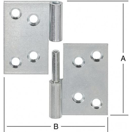 Charnière de levage droite 70X100 galva