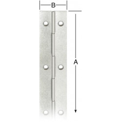 Charnière barre 32X2040 nickel.
