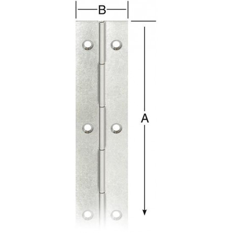 Charnière barre 32X2040 nickel.