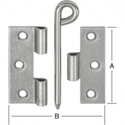 Charnière de liaison 70x55 mm galva.