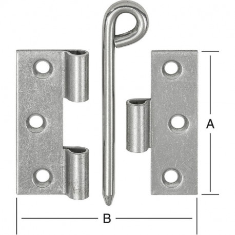 Charnière de liaison 70x55 mm galva.