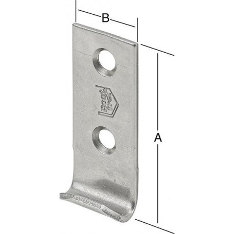 Fermoir 44x18mm droit. Inox V2A (Par 100)