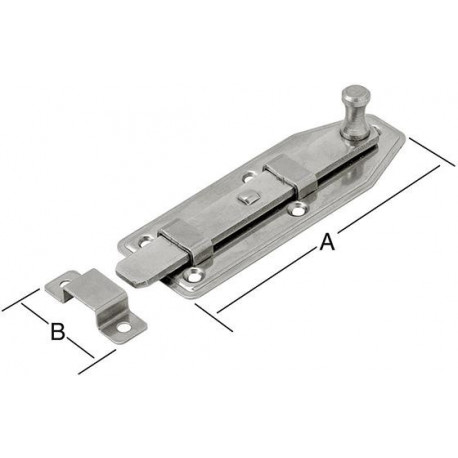 Loquet de fenêtre 100x35mm droit. inox V2A