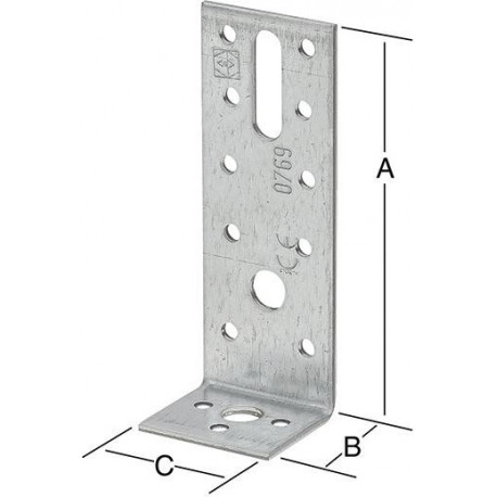 Equerre 90x35x40mm galvanisé.. m. CE